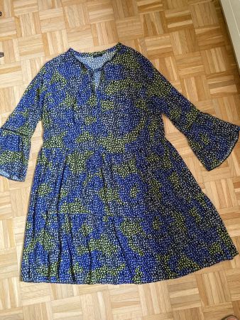 RIANI Sternen Kleid Viscose lila gruen 44 w/NEU Strass 46