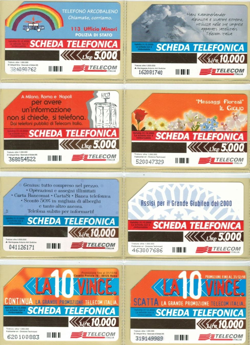 Schede telefoniche: 8 Telefonkarten Italien – Usato da Zürich venduto da Tolima194 1
