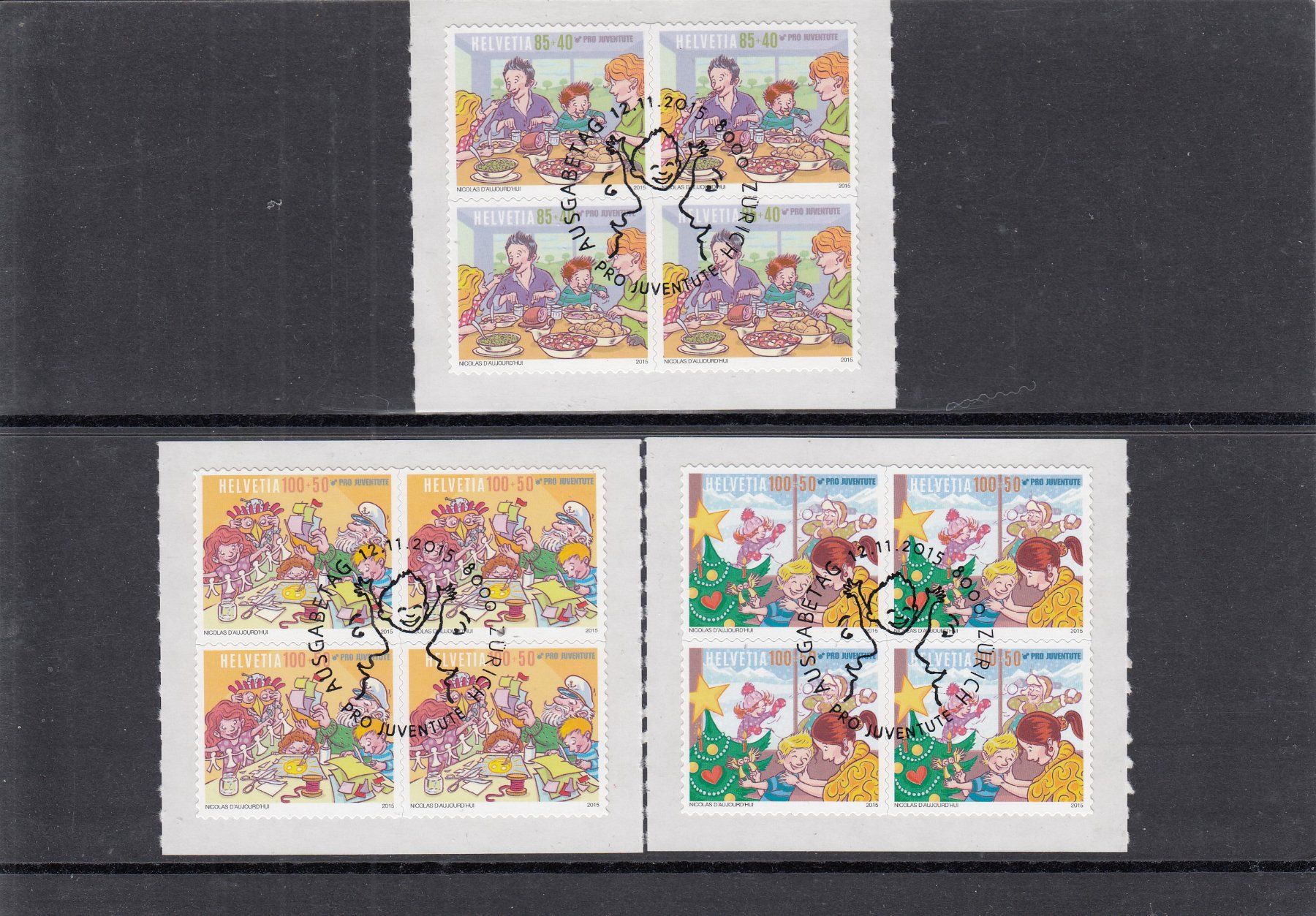 Tutti i francobolli: 415Aa+417Aa, 415B+417B FD-Eckstpl. Heftchen und Viererblock – Usato da Spreitenbach venduto da Lienbi01 1