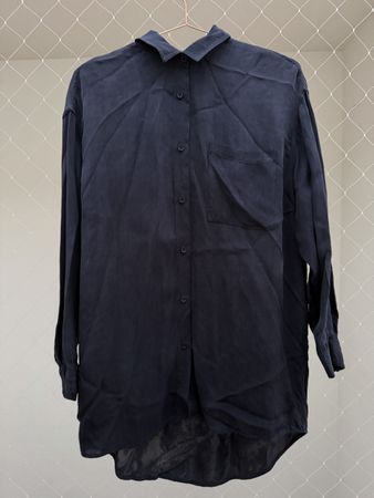 Lange Bluse American Vintage dunkelblau Grösse S 