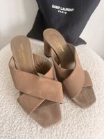 Saint Laurent Mules Suede Brown Size 37 Pre-owned