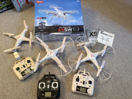 3× Syma X5SW FPV Drohnen inkl. Fernsteuerungen, OVP & Zubehö