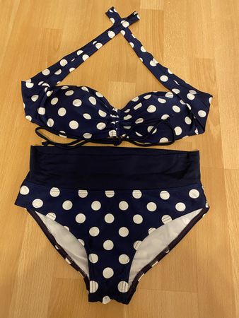 Dog Adom Bikini, Navy mit Pünktchen, Gr. L, Top Zustand