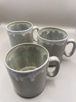 Tassen Keramik blau-grau 3er Set 