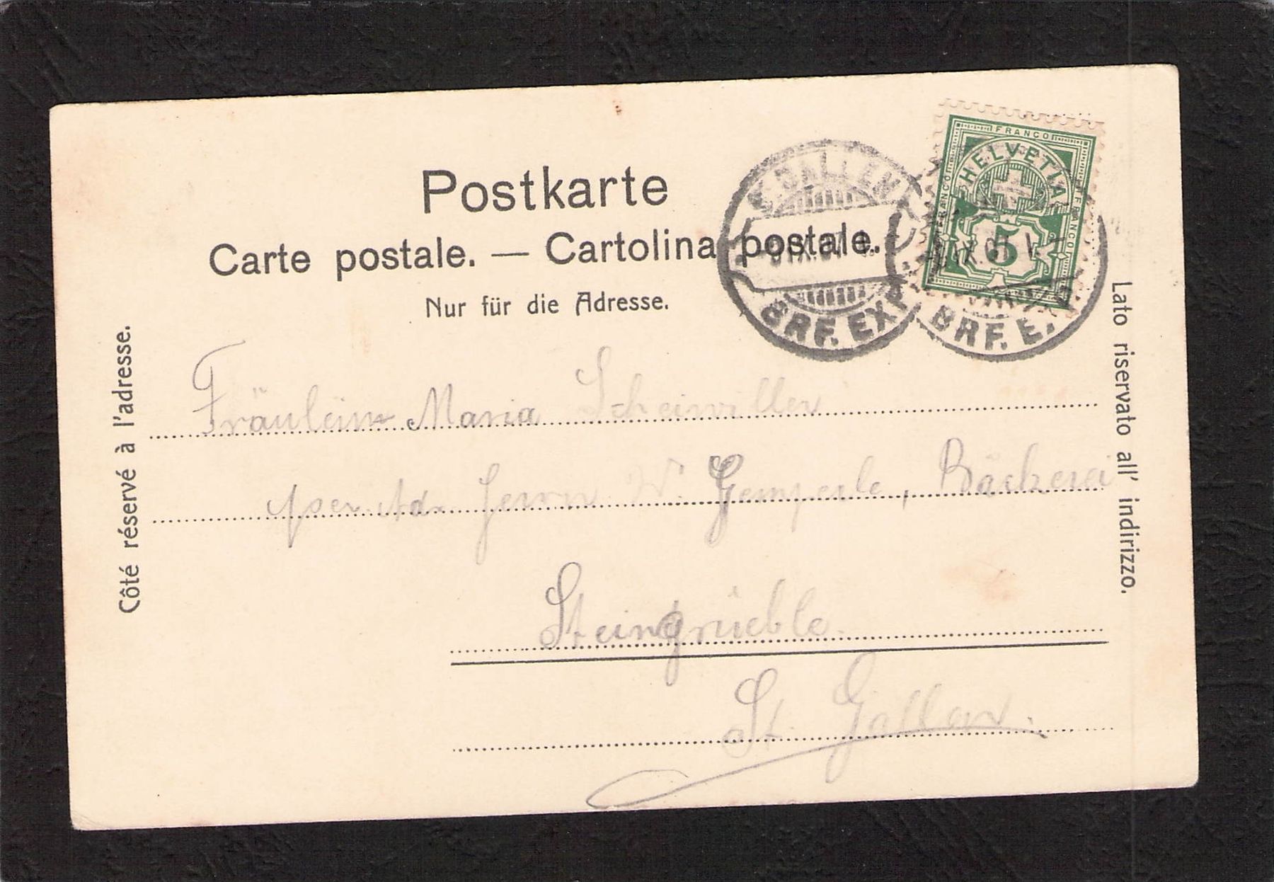 Cartoline postali: Gruss aus Haslen AI , gel. 1907 – Usato da Reichenburg venduto da ibiza18 1
