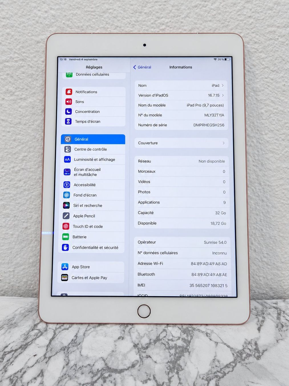 Apple Tablet PC: iPad Pro 9.7", 32 Go Wi-Fi + Cellular 4G – Usato da Renens VD venduto da MTD2211 4