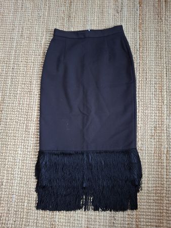 Jupe à franges Zara noire M