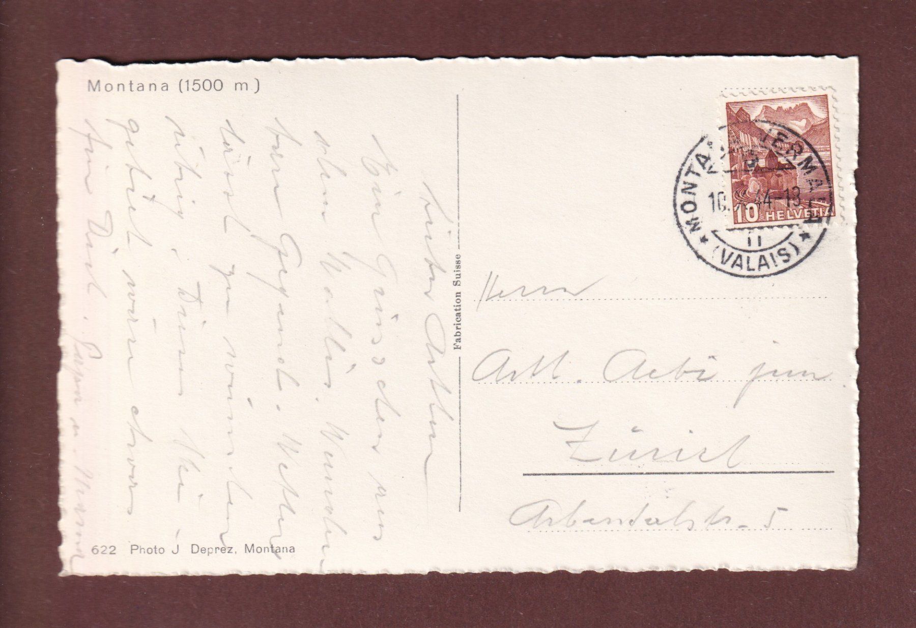 Cartoline postali: MONTANA - 1944 – Usato da Pully venduto da nicecards-shop 1