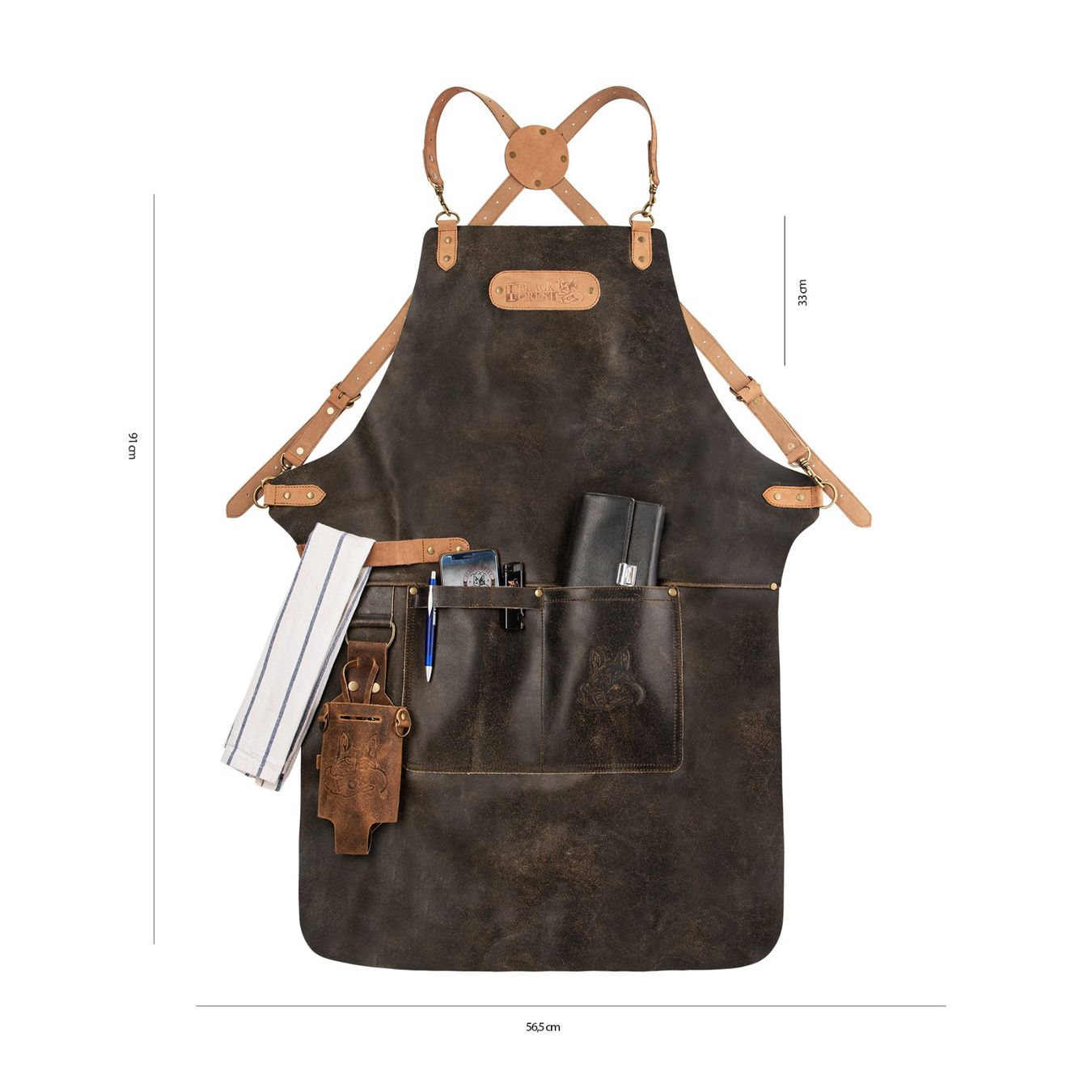 Grembiuli: BLACK FOREST FOX BUTCHER Cracker Leder Grill Arbeits Schürze – Nuovo e nell'imballaggio originale da Steffisburg venduto da fellgerber 1
