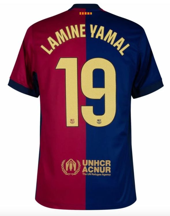 Barcelona Home KIDS Lamine Yamal 19 Trikot inkl.UNHCR Gr.128 | Kaufen
