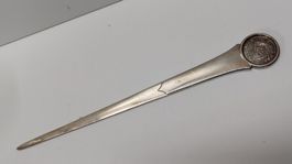 Jetzler Brieföffner 800 Silber mit 5 Batzen 1826 (L36)