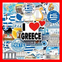 Griechenland Greece Athen Kos Mykonos 50 tlg Stickerset