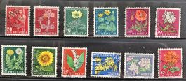 Briefmarken Pro Juventute Sammlung gemischte Jahrgänge Blume
