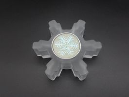 Teelichthalter aus Glas inkl. Teelicht, Schneestern, NEU