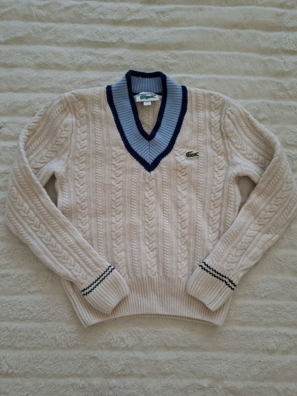 Lacoste Maglioni & Felpe: Pull LACOSTE Tricot V-neck beige  Laine Wool – Usato da Renens VD venduto da ser_j2fn