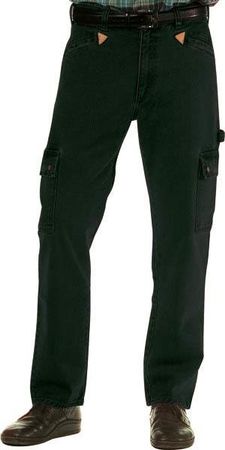 Worker Jeans mit Lederecken Gr. 58 Schwarz