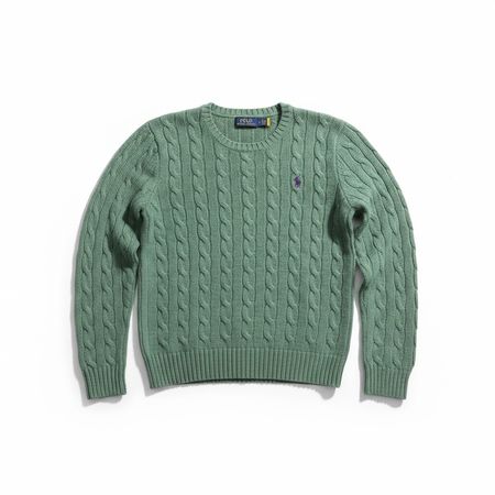 Pull torsadé col rond Polo Ralph Lauren Vert M #22