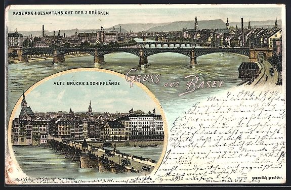 Cartoline postali: Litho Basel, Kaserne, Gesamtansicht der  – Usato da Berlin venduto da bartko-reher