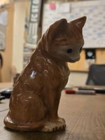 Vintage Porzellan Katze, orange getigert (M)
