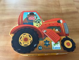 Traktor Kinder-Puzzle von Djeco (16 Teile) - Bauernhof-Sp...