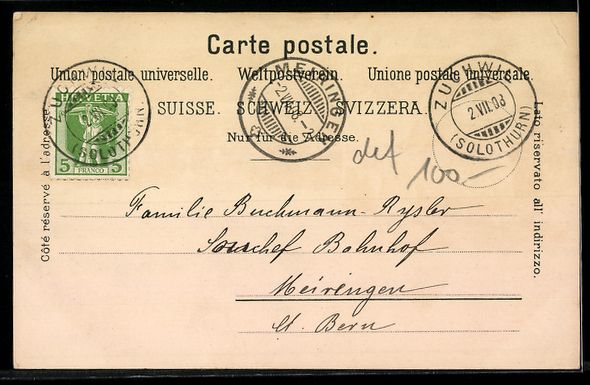 Cartoline postali: Litho Solothurn, Trachtenfrau, Blumen un – Usato da Berlin venduto da bartko-reher 1