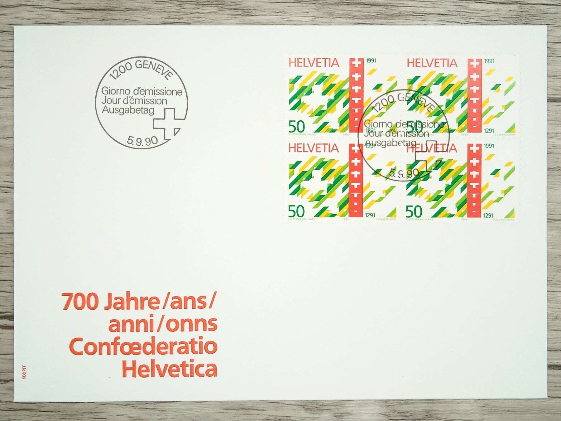 Tutti i francobolli: TR07 Enveloppe + Timbre Suisse 1990 – Usato da Cousset venduto da Patrick_Collections