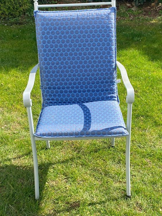 Sechs Hunn Excelsior Gartenstühle Hochlehner mit Sitzkissen Kaufen