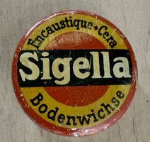 Alte kleine Blechdose SIGELLA Bodenwichse Fa. SIGOLIN Basel