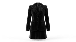 Vintage Damen Kostüm Baumwolle schwarz Gr. M
