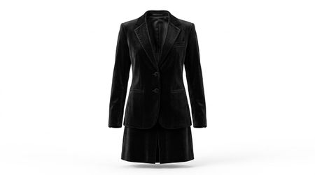 Vintage Damen Kostüm Baumwolle schwarz Gr. M
