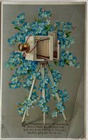 Fotoapparat, Fotograf, Blumen, Prägedruck, Engelberg