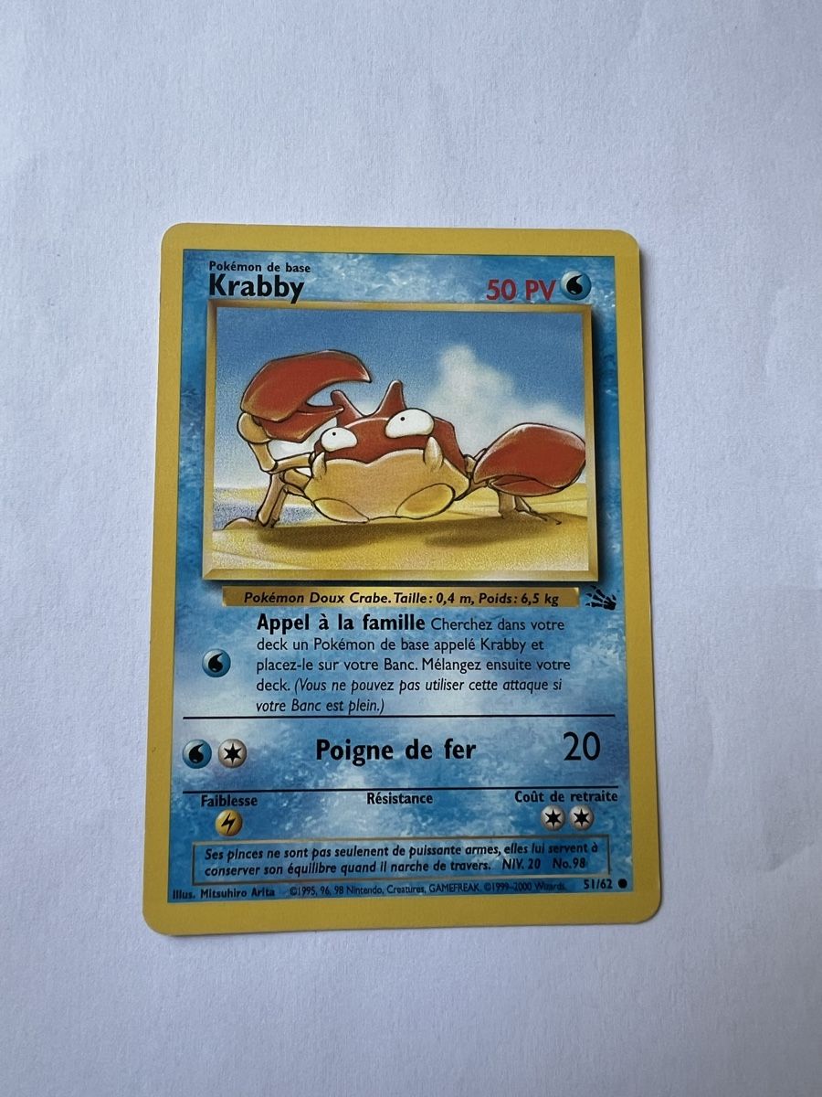 Pokémon Sammelbilder & Trading cards: Pokemonkarte Krabby Fossil – Gebraucht aus Willisau von Neiro77