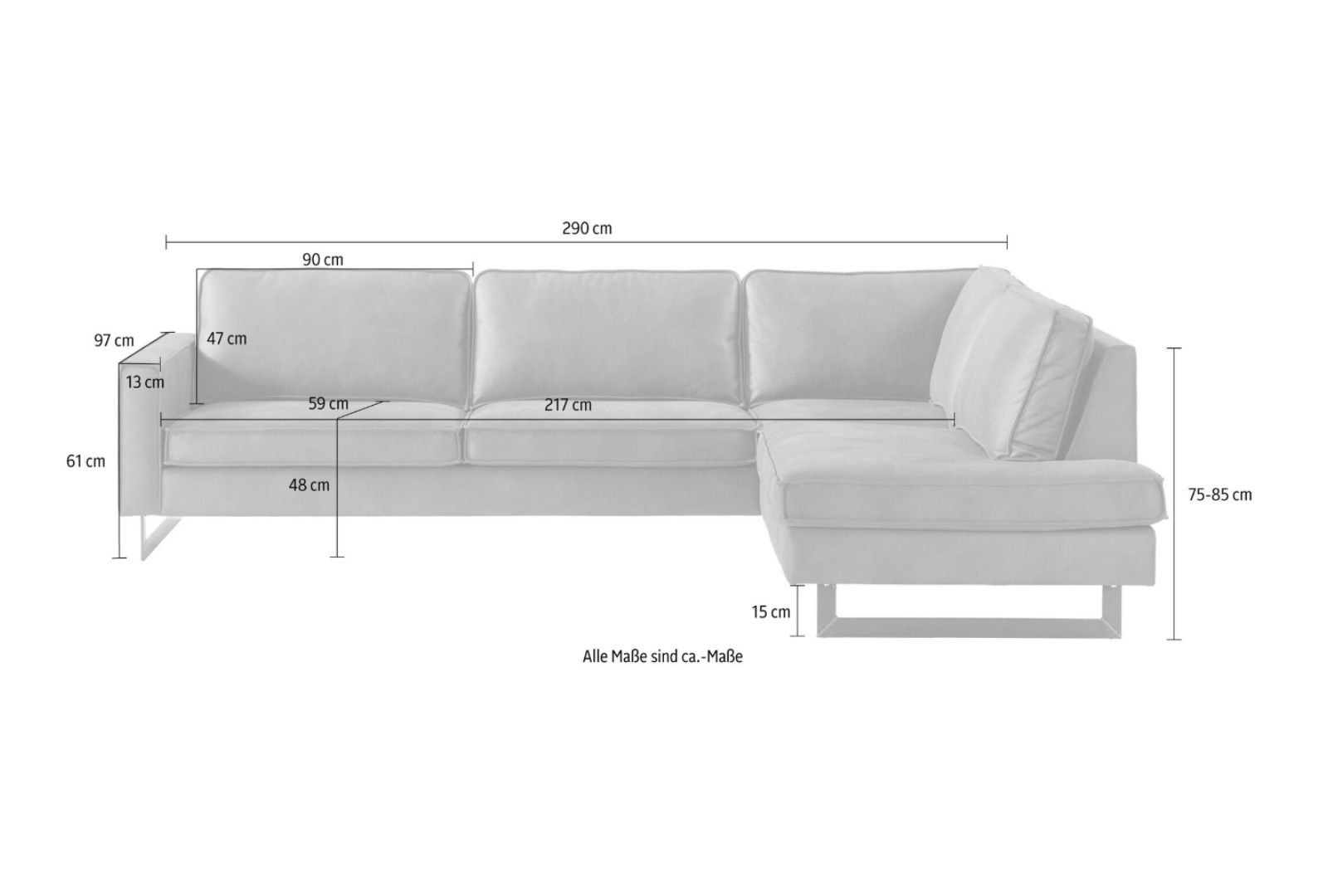 Divani: Ecksofa «Pinto» – cognac, Microfaser in Lederoptik – Usato da Davos Dorf venduto da and_88z9 3