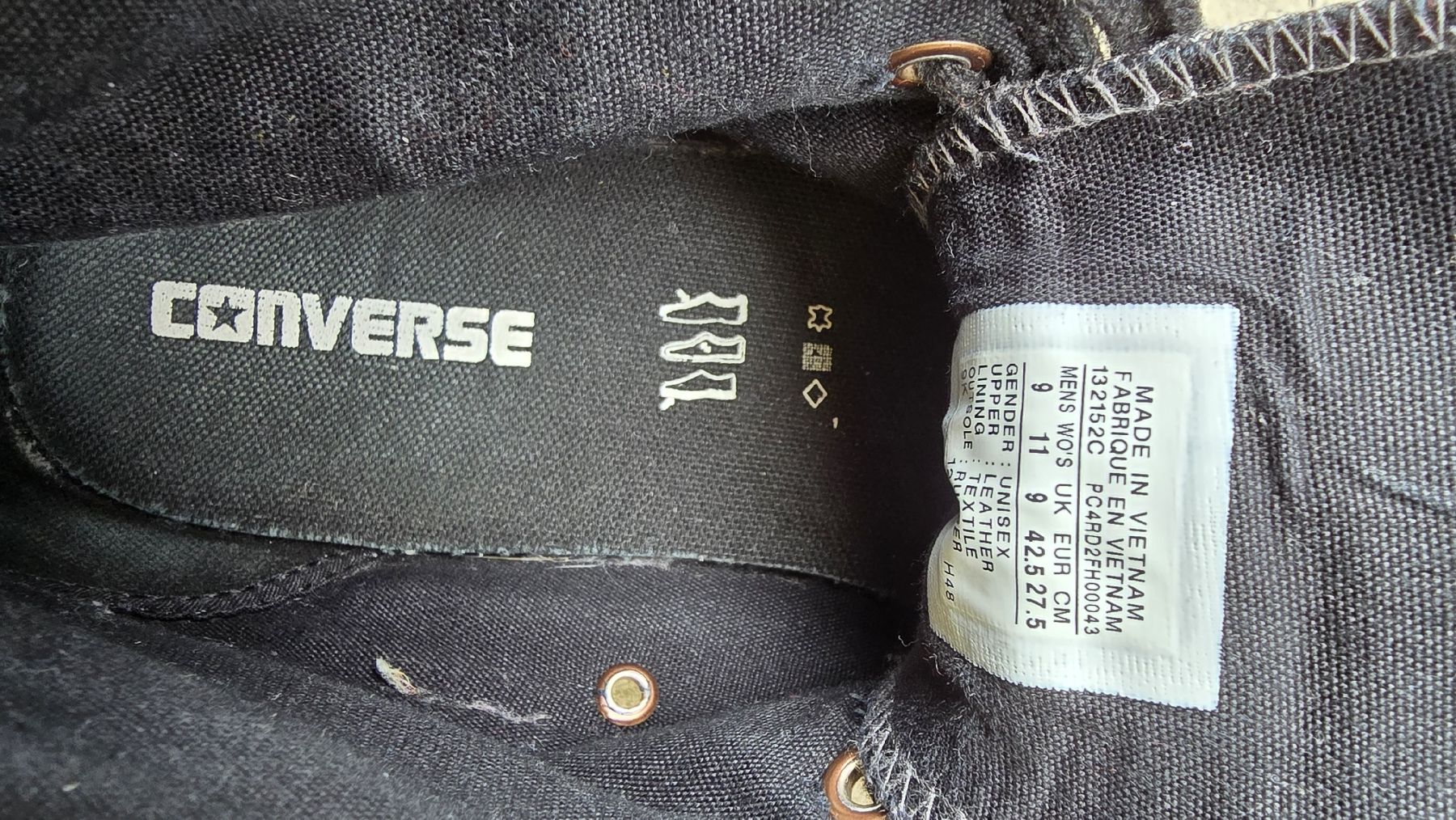 Converse Herrenschuhe: Converse Chucks Gr. 42.5 Dunkelgrau Leder Herbstlook – Gebraucht aus Boppelsen von Tomsagiplatz 3