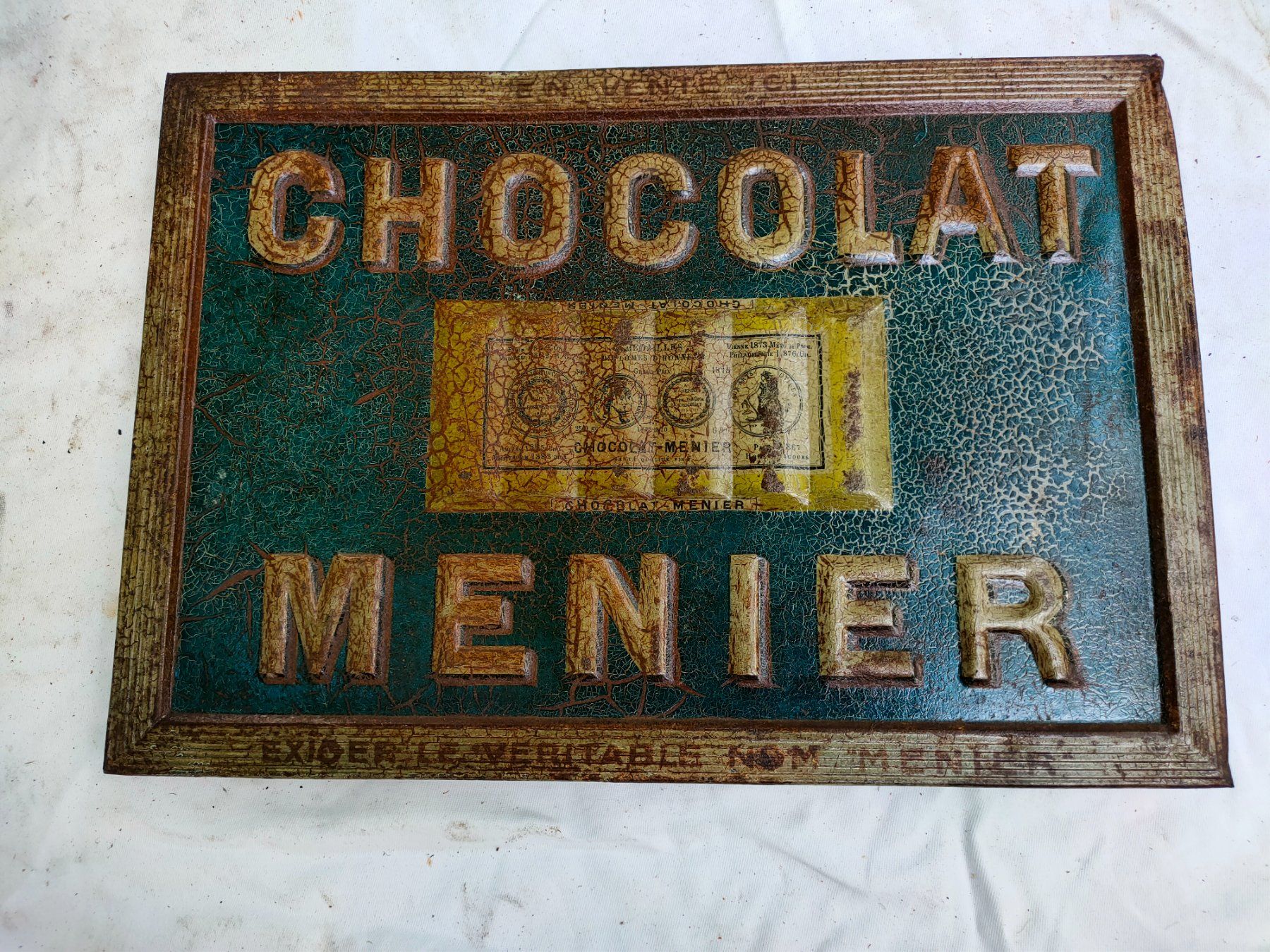 Schilder: Plaque chocolat menier – Gebraucht aus Bretonnières von Minigab