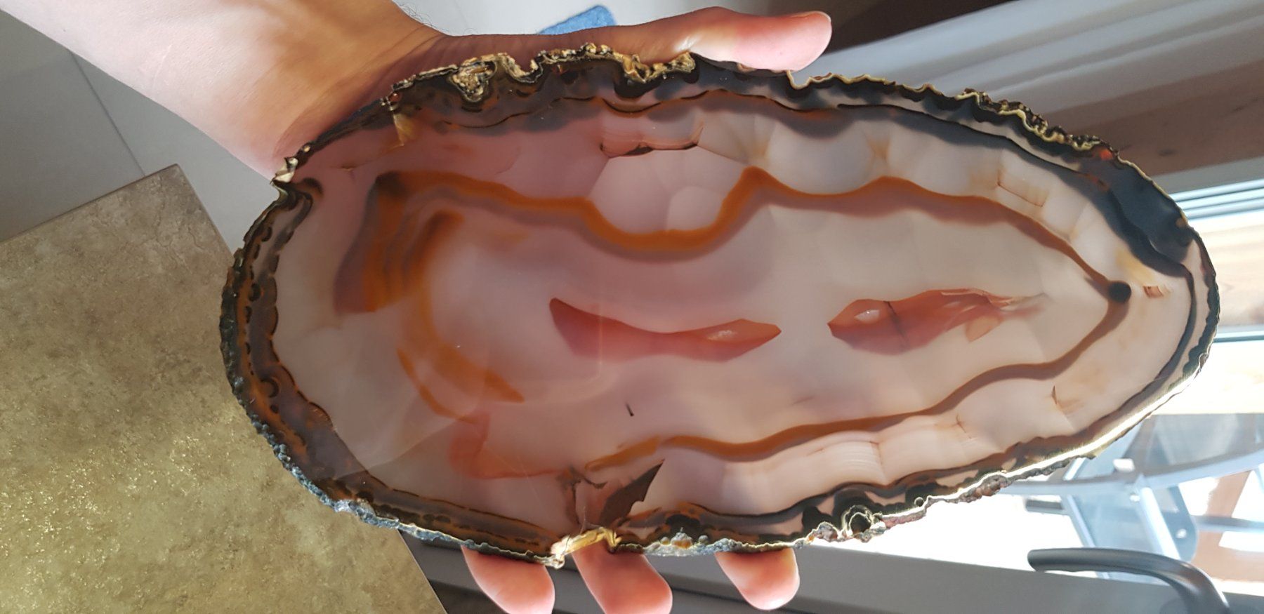 Mineralien & Heilsteine: Achatscheibe XXL 27.5cm lang Nr 5 – Neu (gemäss Beschreibung) aus Schwanden-Brienz von Testudo06 2