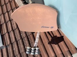 Visiosat SAT Antenne G3 Grau, 75 x 64 cm, dazu Receiver