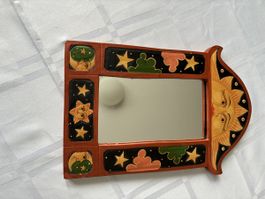 Spiegel mit Holzrahmen handgemalt