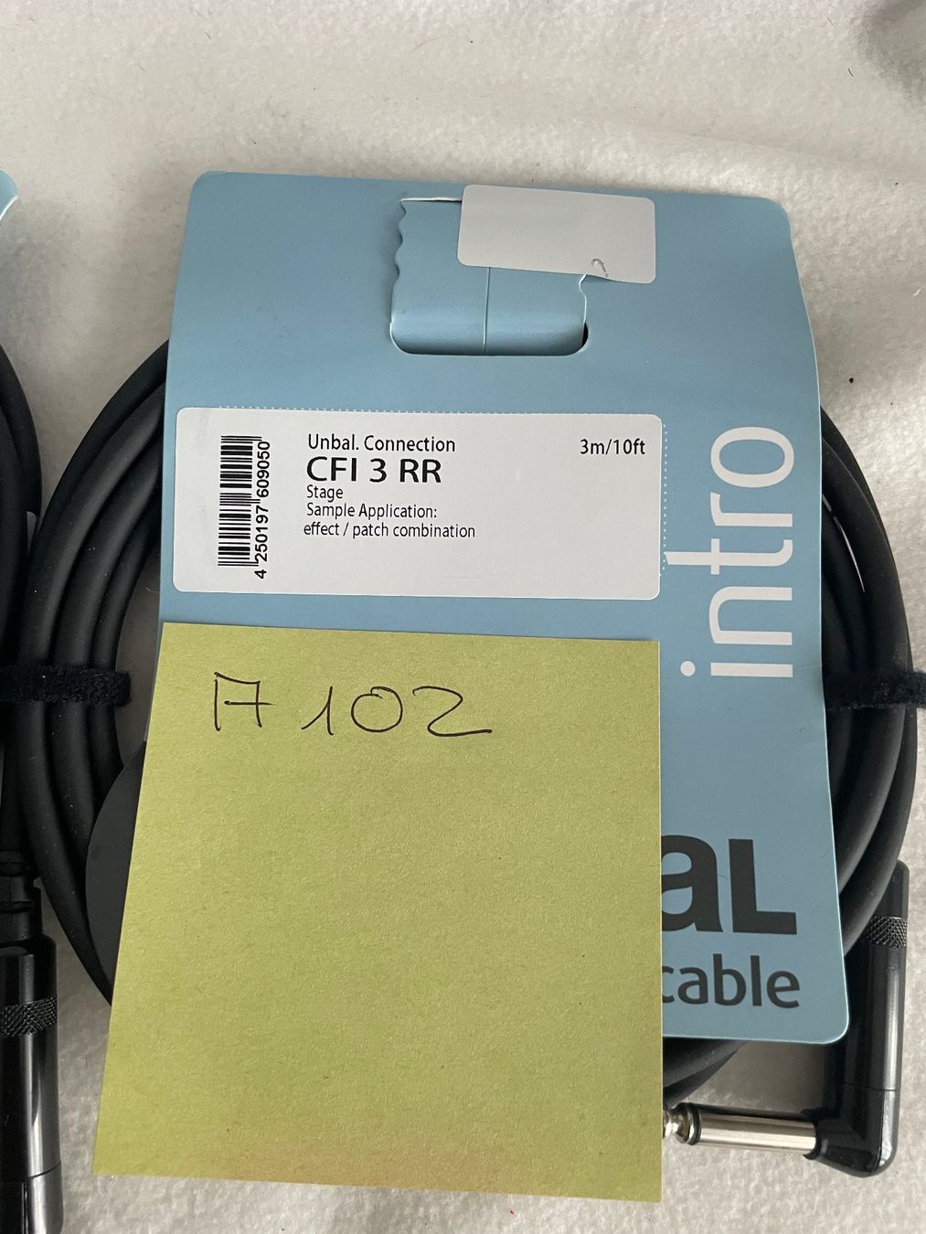 Kabel: CORDIAL CFI 3 RR - Patchkabel, 3m, Jack gewinkelt    A102 – Neu und originalverpackt aus Schötz von amore14 2