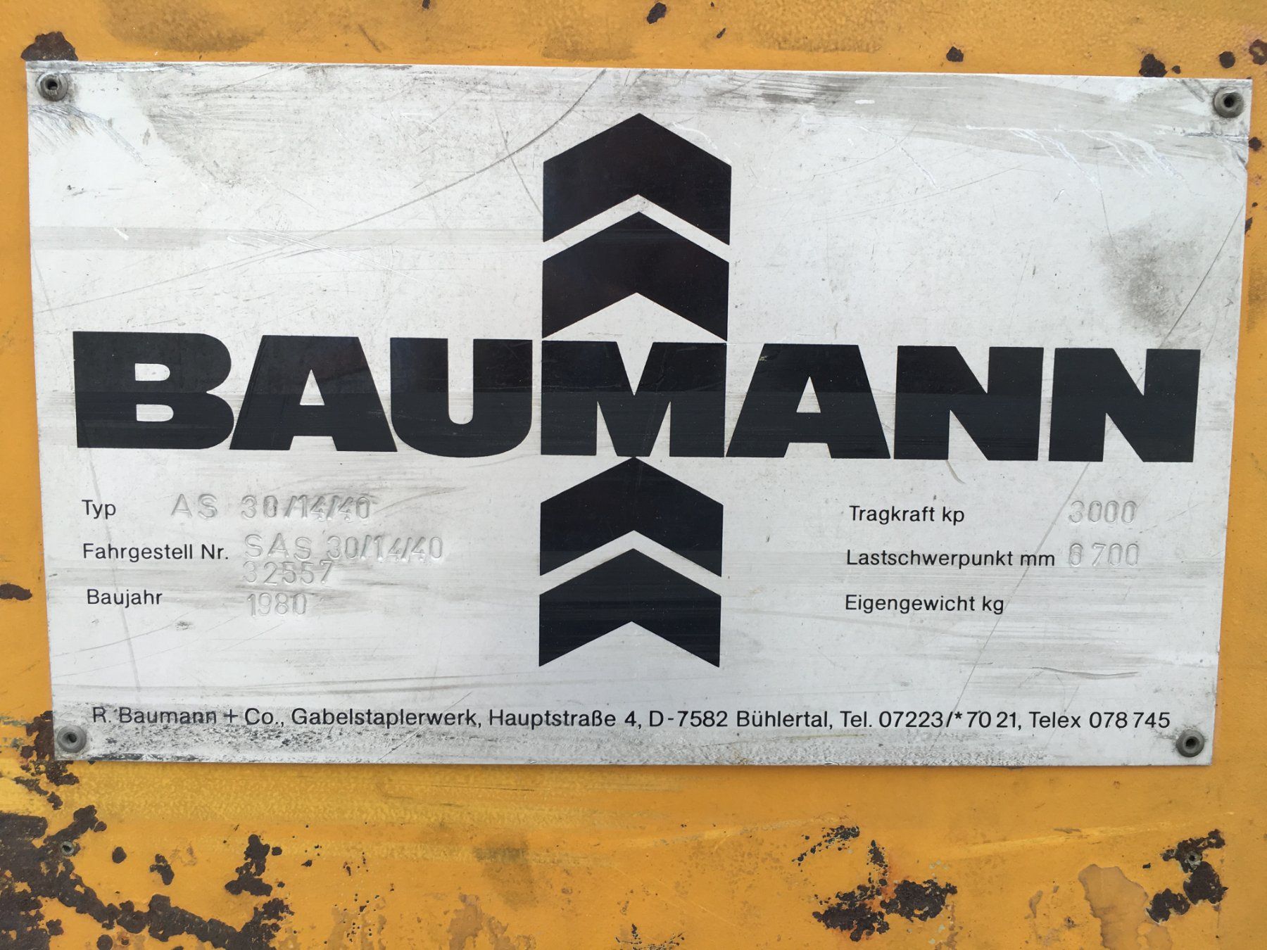 Gabelstapler & Hubwagen: Seitenstapler Baumann SAS 30/14/40 – Gebraucht aus Gränichen von maerki5722 5