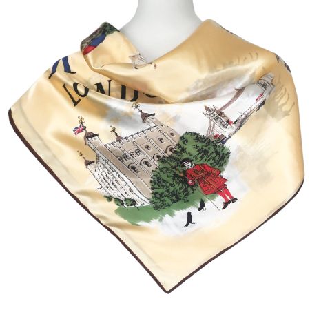 Foulard Souvenir London England 78x78 VINTAGE 1960s