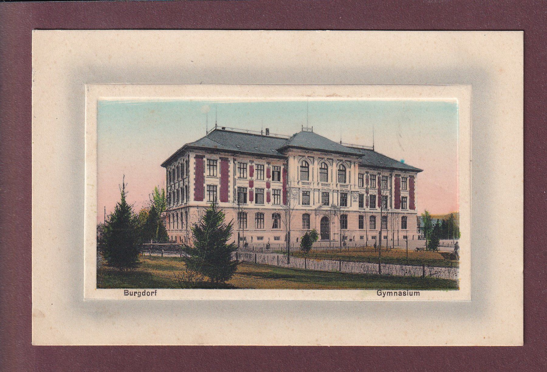 Cartoline postali: BURGDORF - Gymnasium - 1919 – Usato da Pully venduto da nicecards