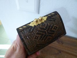 kleine handgefertigte geflochtene Box Thailand Messingversch