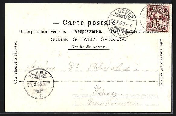 Ansichtskarten: Litho Luzern, Bahnhof, Ansicht vom Güts – Gebraucht aus Berlin von bartko-reher 1