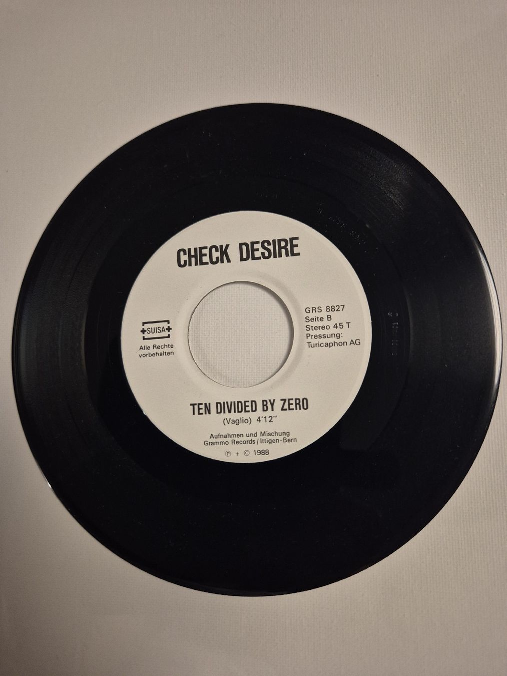 Vinyles: Check Desire  - Return To Zero - Single 7 , CH – D'occasion à Uster par newwave0 3