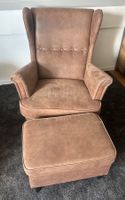 IKEA STRANDMON Ohrensessel mit Hocker