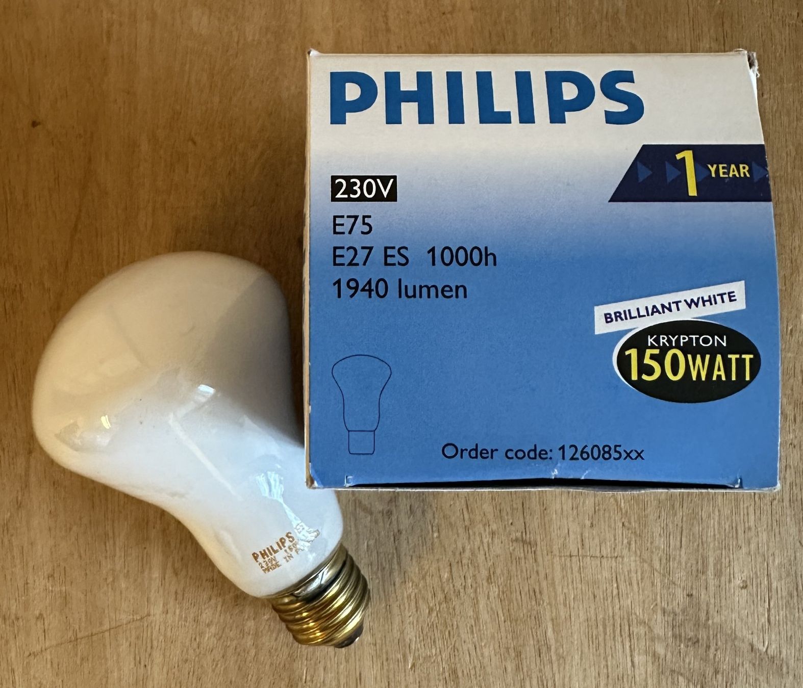 Philips Lampade: Philips BRILLIANT KRYPTON Glüh-Lampe E75 150W E27 230V / 1x – Nuovo e nell'imballaggio originale da Hergiswil NW venduto da hpb_9bvx 1