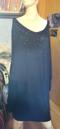 Damen Shirt langarm, gr. 56/58 Schwarz