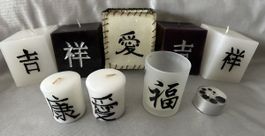 *** 9-teilges DEKO Kerzenset chinesische Schrift***