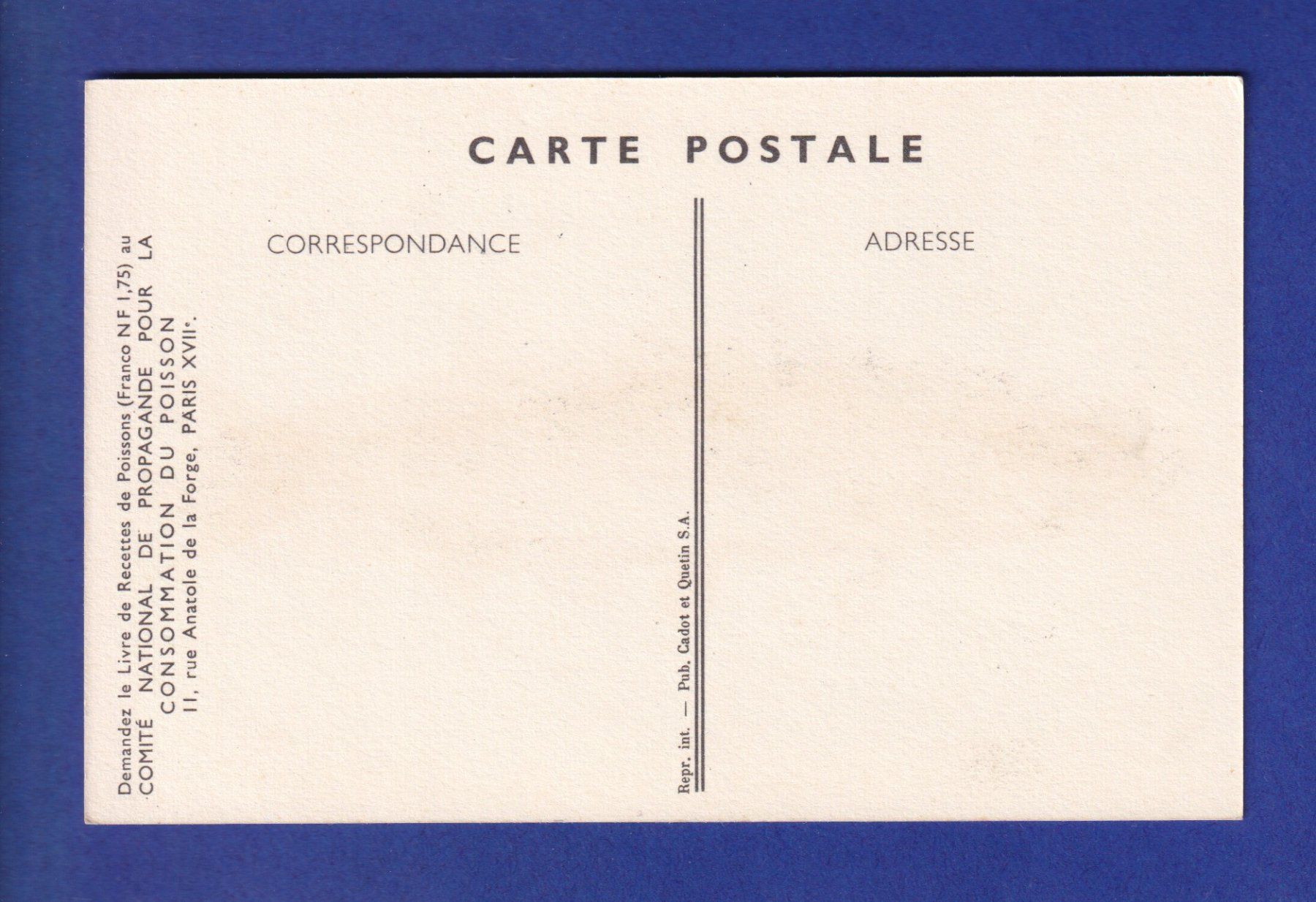 Cartes postales: Poisson - CHINCHARD dit Saurel – D'occasion à Pully par nicecards-shop 1